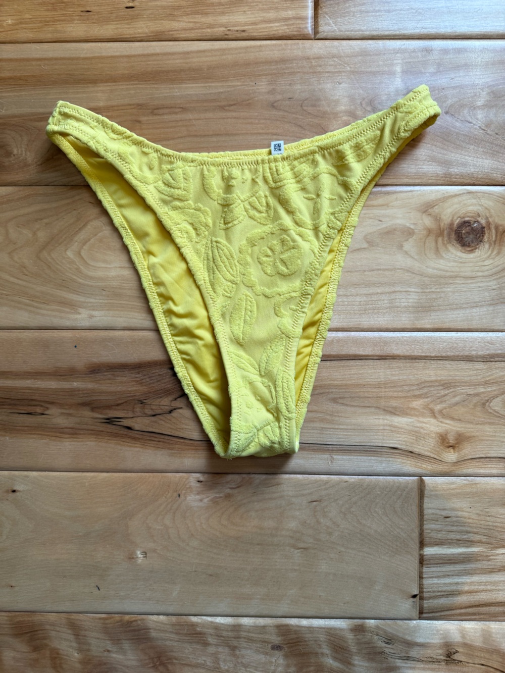aerie Yellow Embroidered Bikini Bottoms